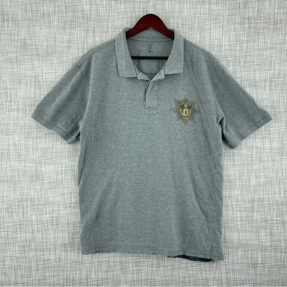 Disney Store mens Large mickey Polo Shirt gray 0116 - Picture 2 of 9